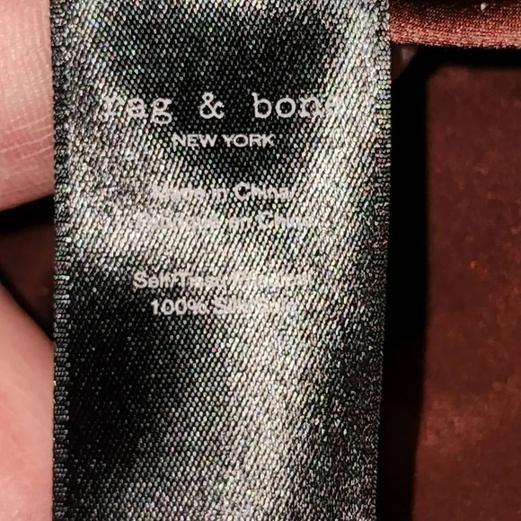 Rag & Bone Womens Max Long-Sleeve Silk Charmeuse Blouse Medium - Picture 5 of 5